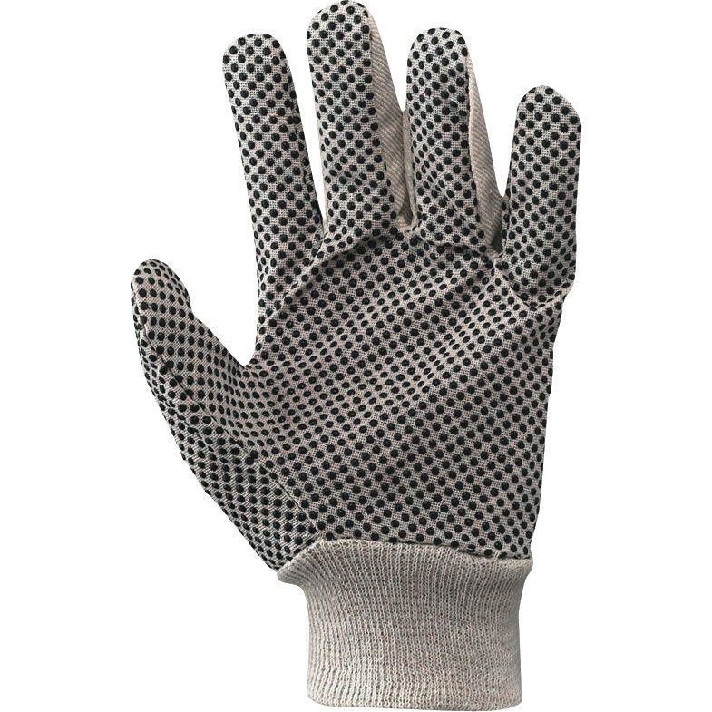 12 Paia - Guanti da Lavoro Polka in Tela di Cotone Neri 338041