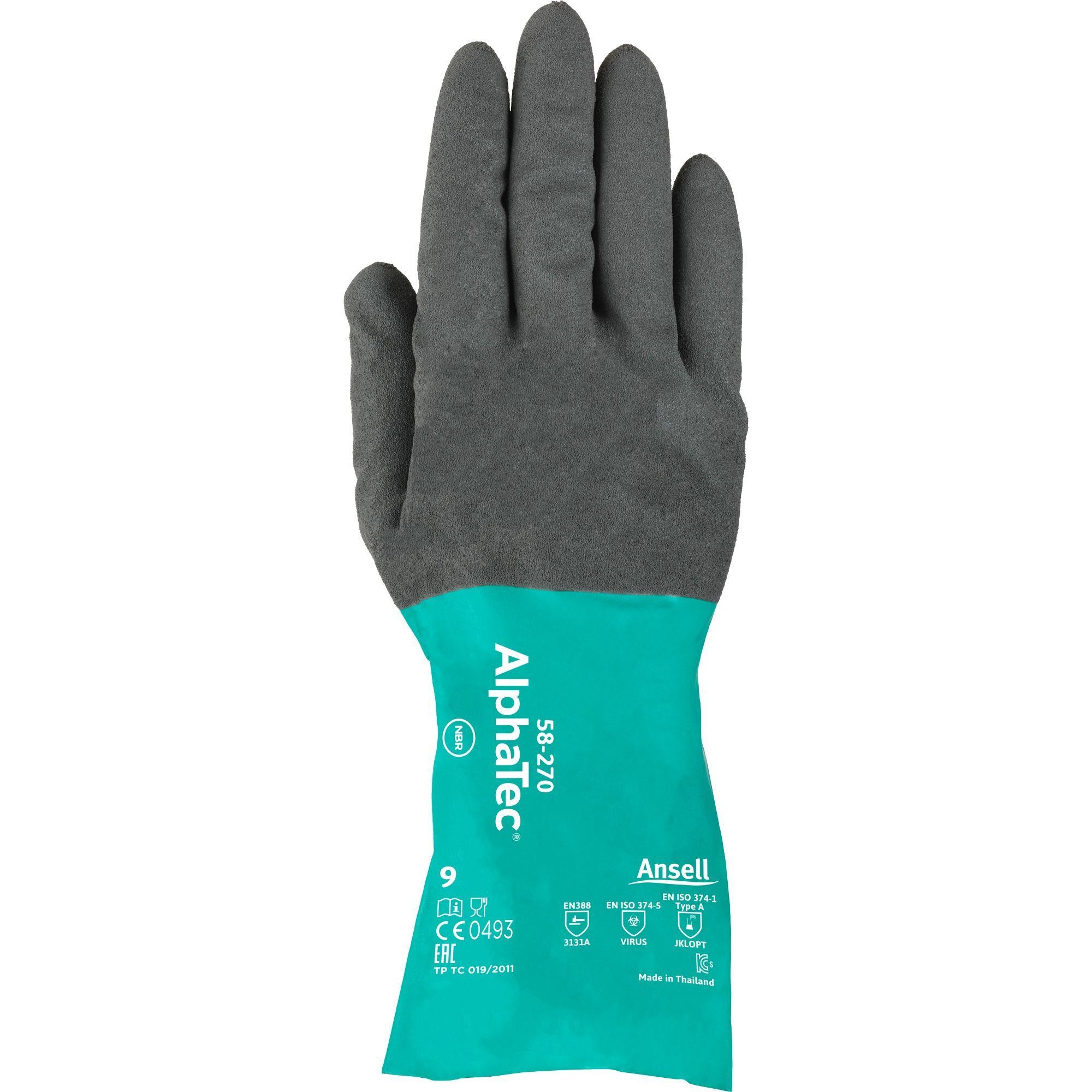 12 Paia - Guanti da Lavoro Ansell Alphatec in Nitrile Neri 340013