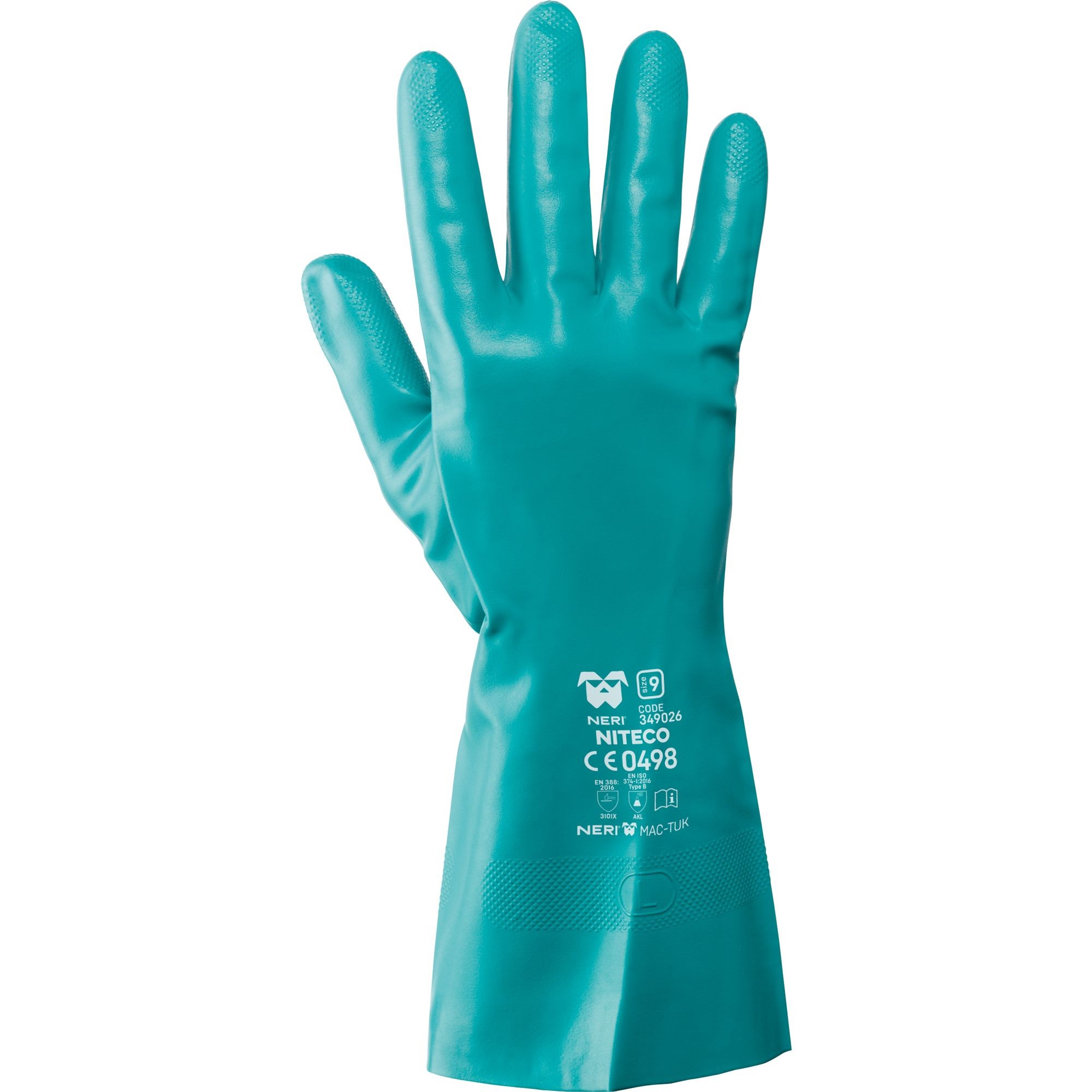 12 Paia - Guanti da Lavoro Niteco in Nitrile Neri 349026