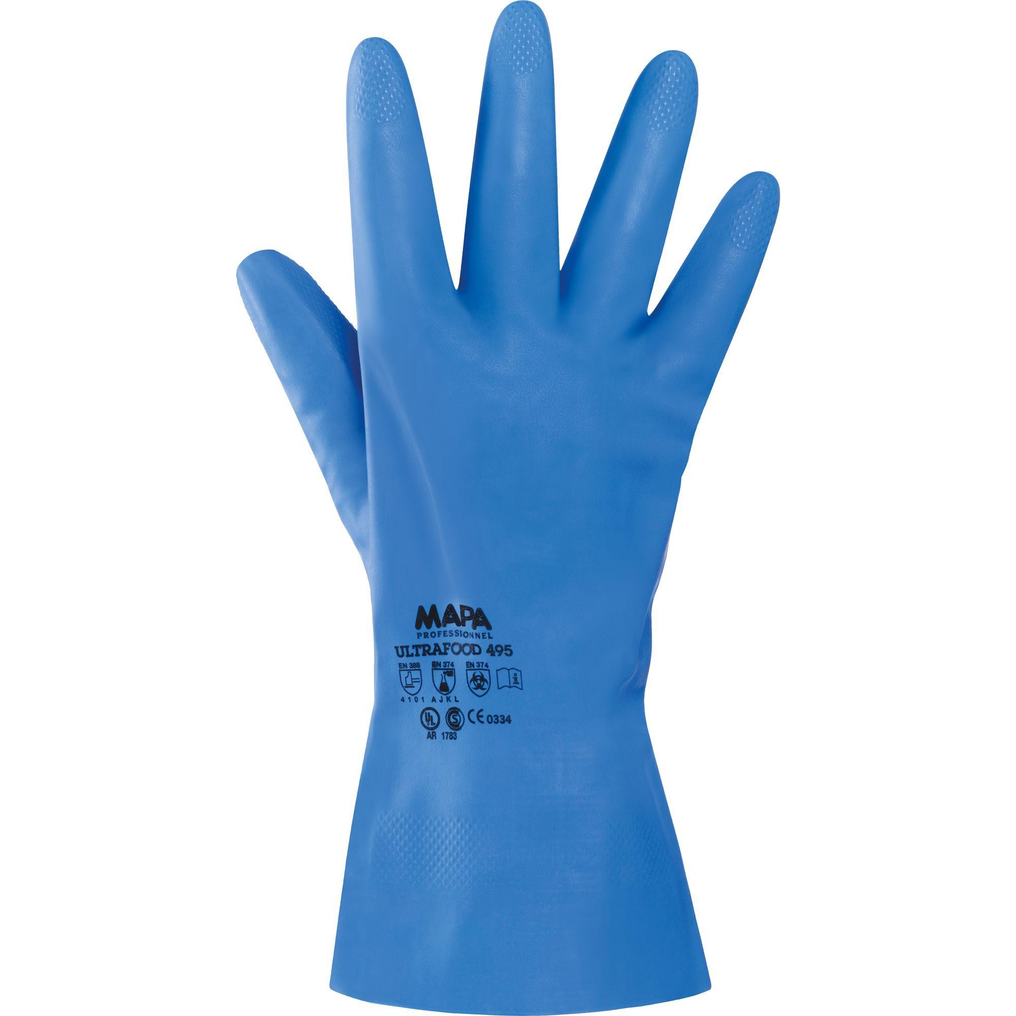 10 Paia - Guanti da Lavoro Ultranitril 495 Neri 349034