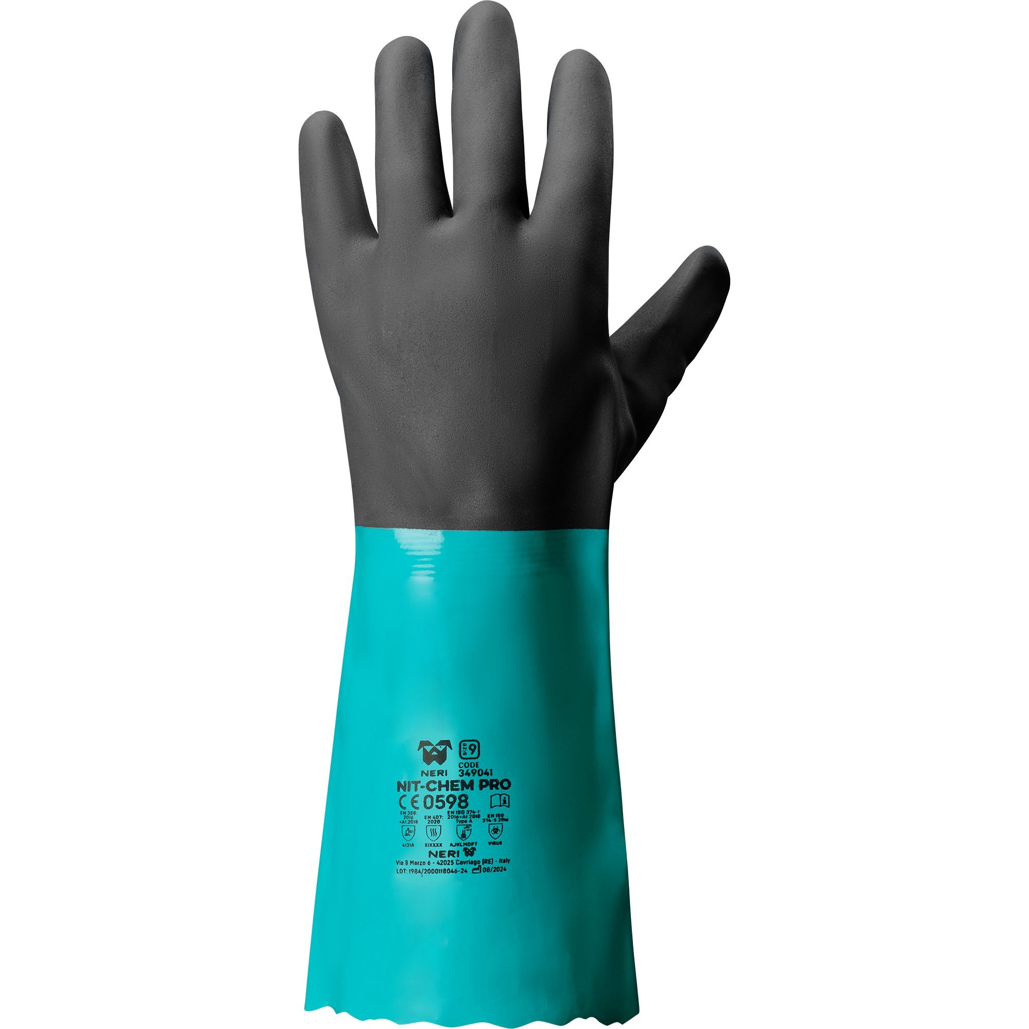 12 Paia - Guanti da Lavoro Nit-Chem Pro Neri 349041