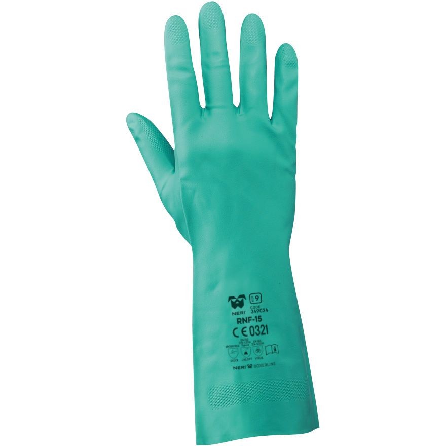 12 Paia - Guanti da Lavoro Nitrile RNF-15 Monouso Neri 349024