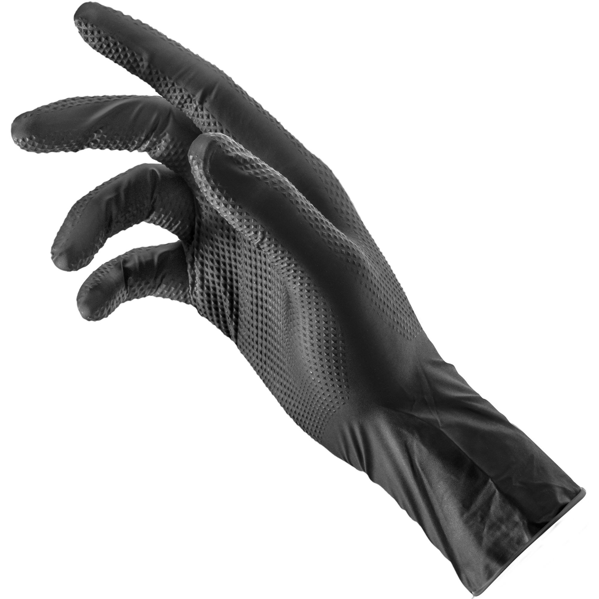 Guanti da Lavoro Garage Monchey Monouso (10 pezzi) in Nitrile Neri 393055