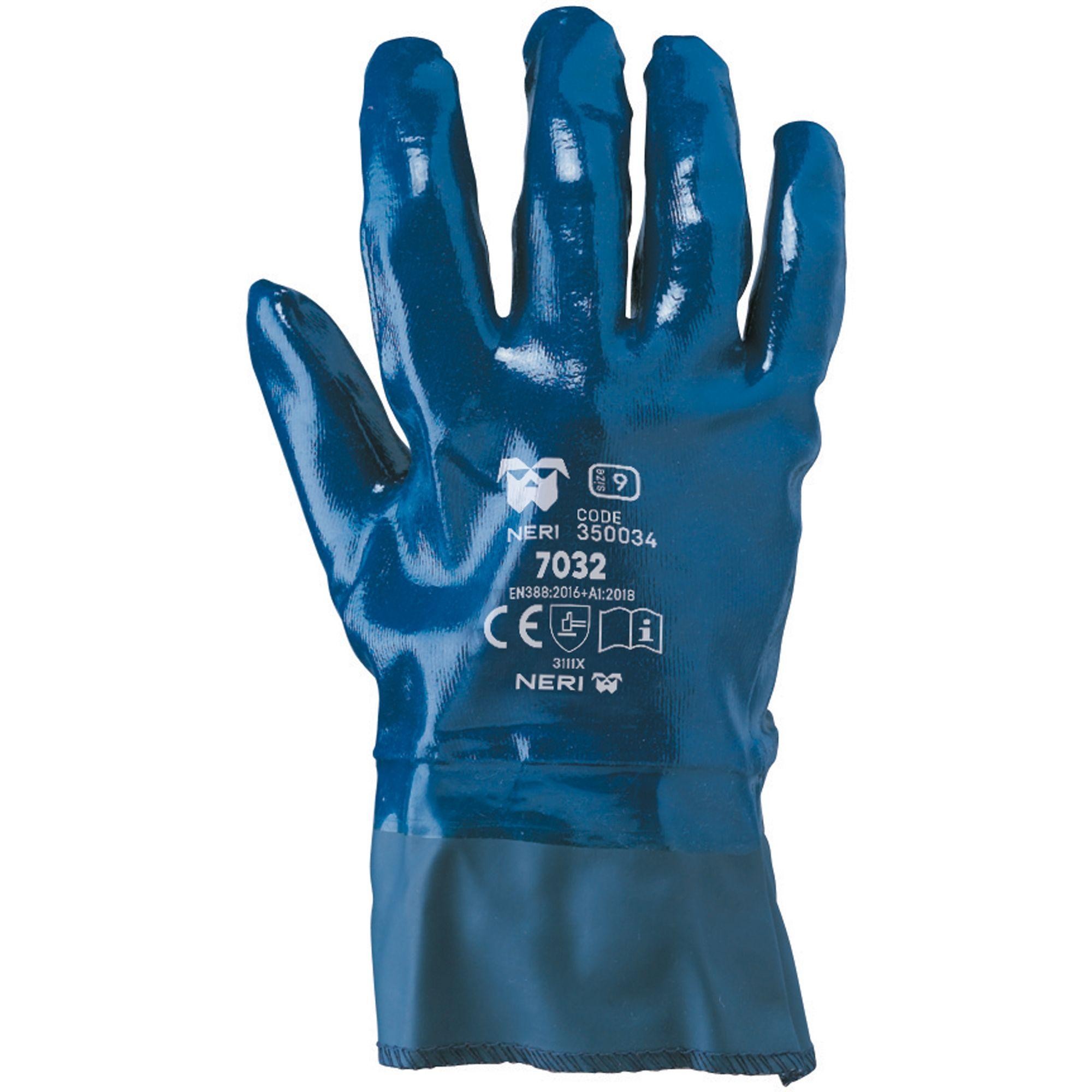 12 Paia - Guanti da Lavoro 7032 in Tessuto Jersey di Cotone Impregnato in NBR Neri 350034