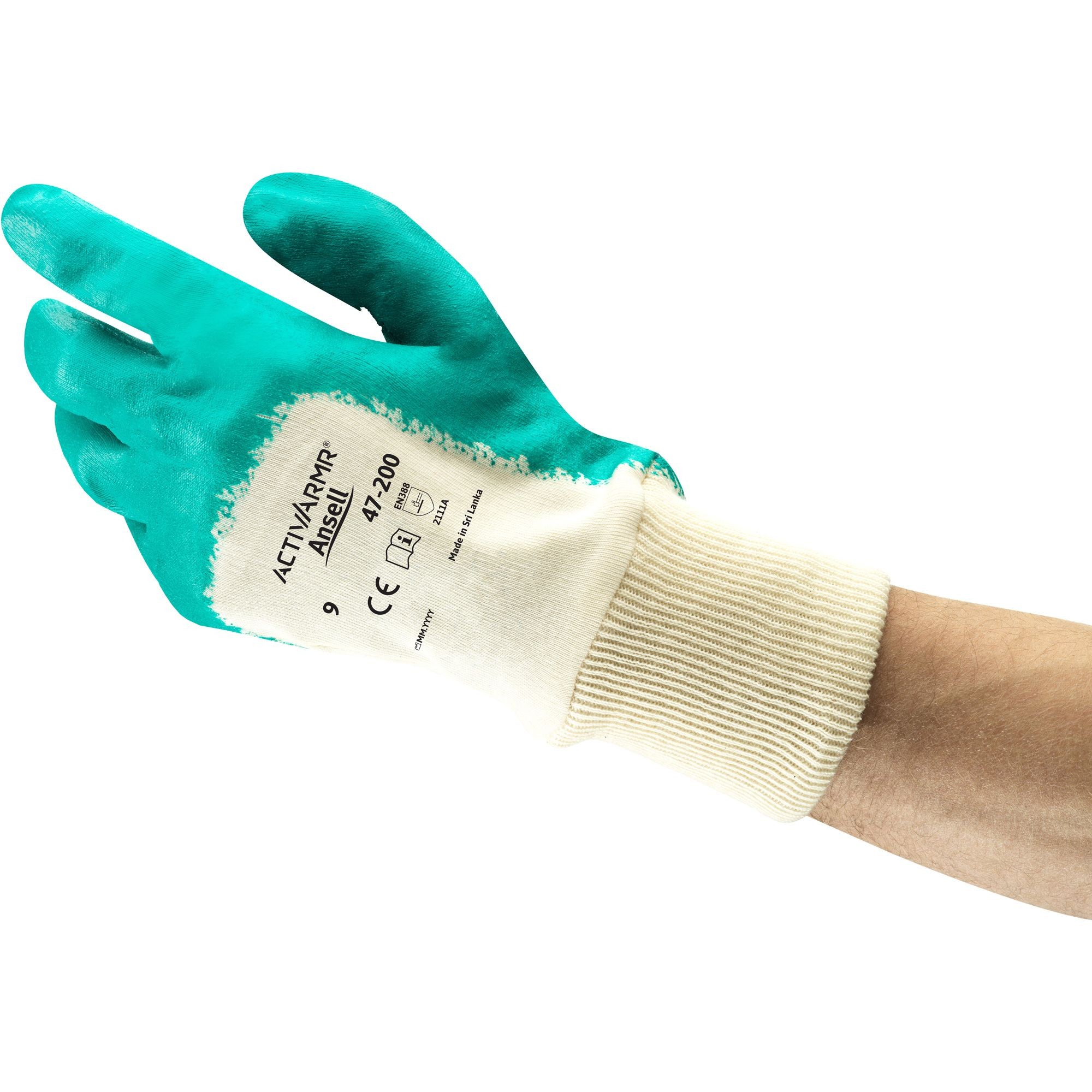 12 Paia - Guanti da Lavoro Ansell Ricoperti in Nitrile 340078