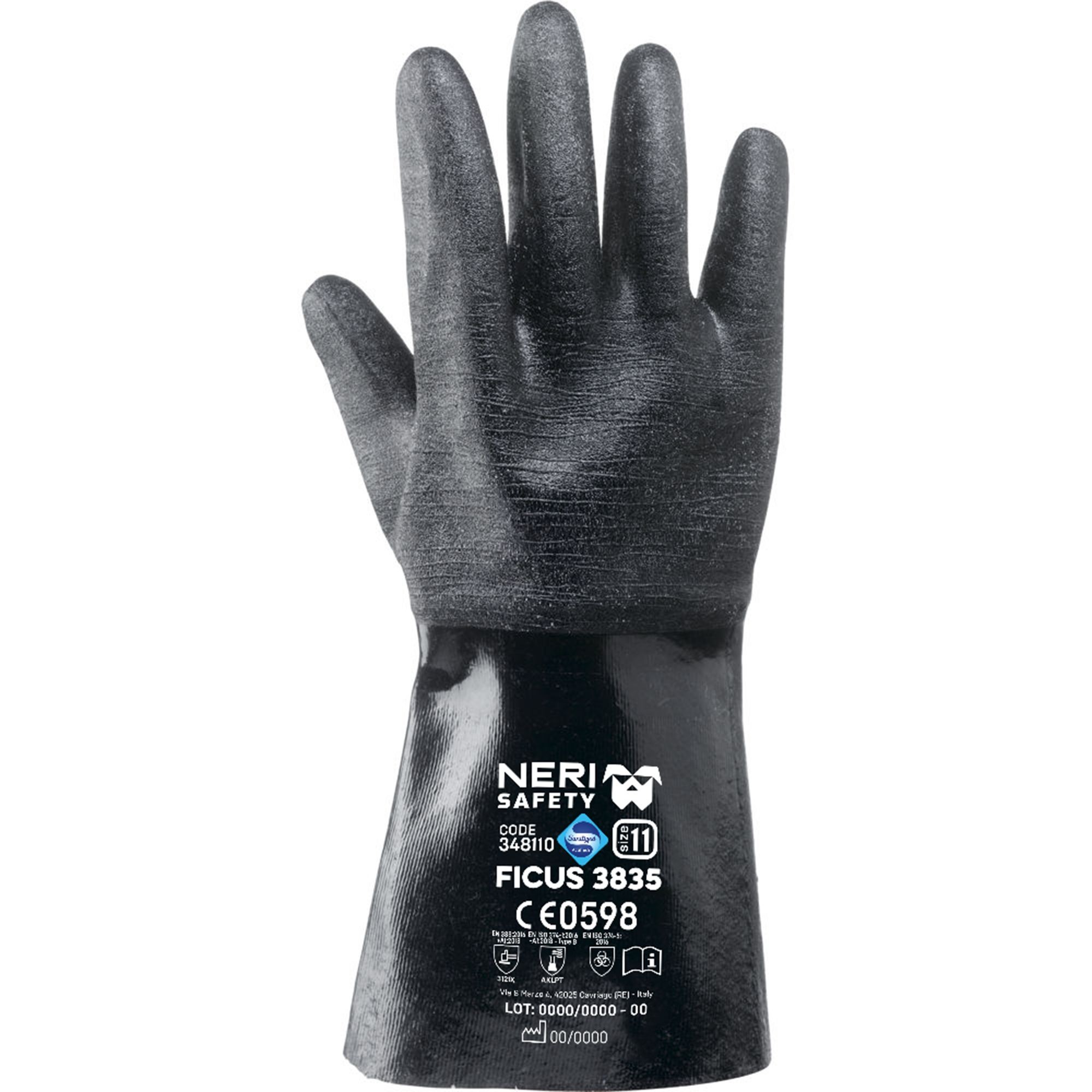 12 Paia - Guanti da Lavoro Ficus 3835 in Tessuto Jersey di Cotone/Neoprene 348110