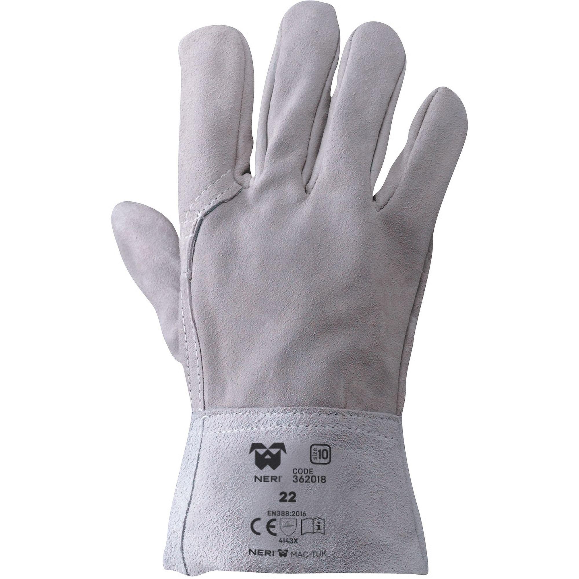 12 Paia - Guanti da Lavoro in Pelle Crosta Groppone Neri 362018