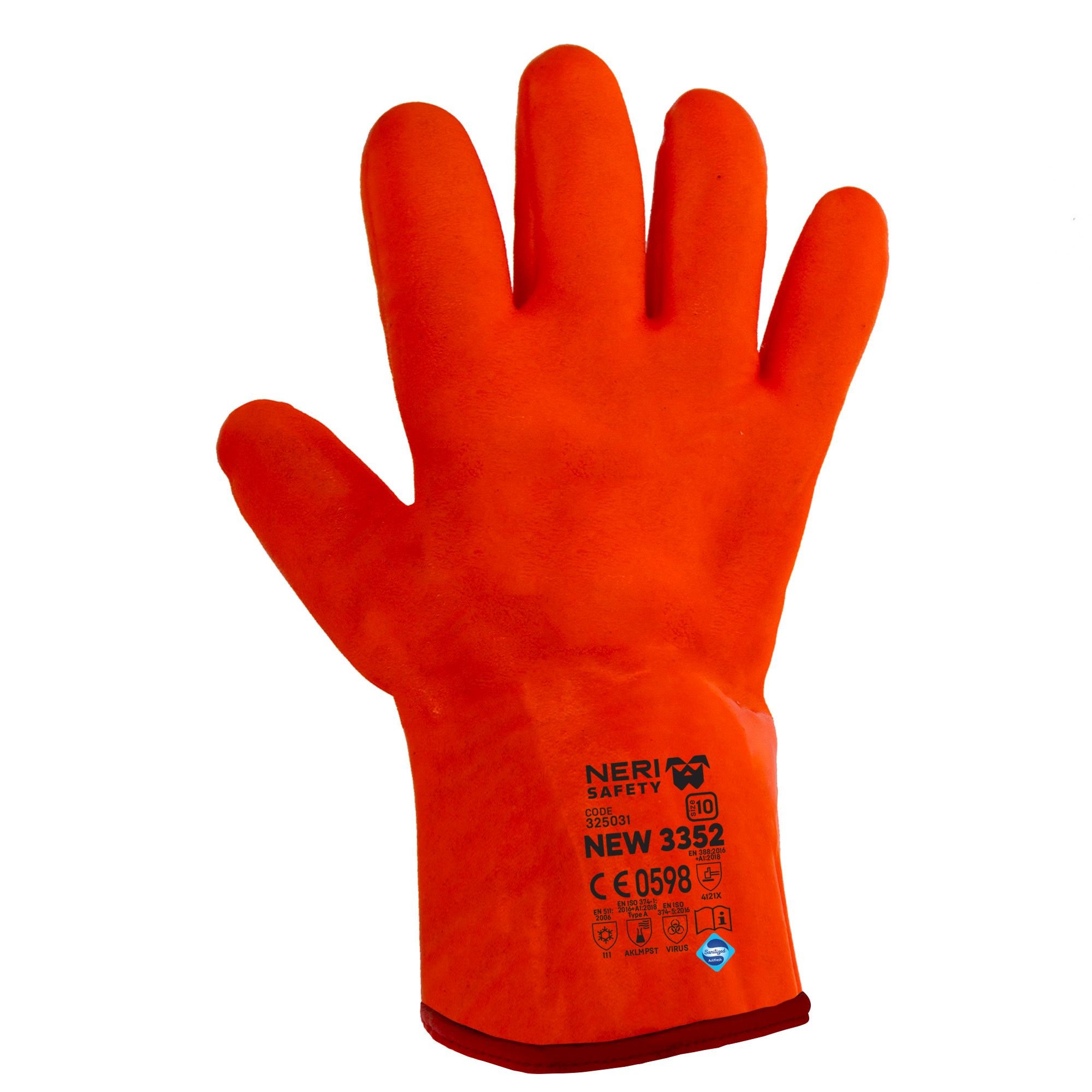 6 Paia - Guanti da Lavoro in Tessuto Jersey di Cotone Impregnato in PVC Neri 325031