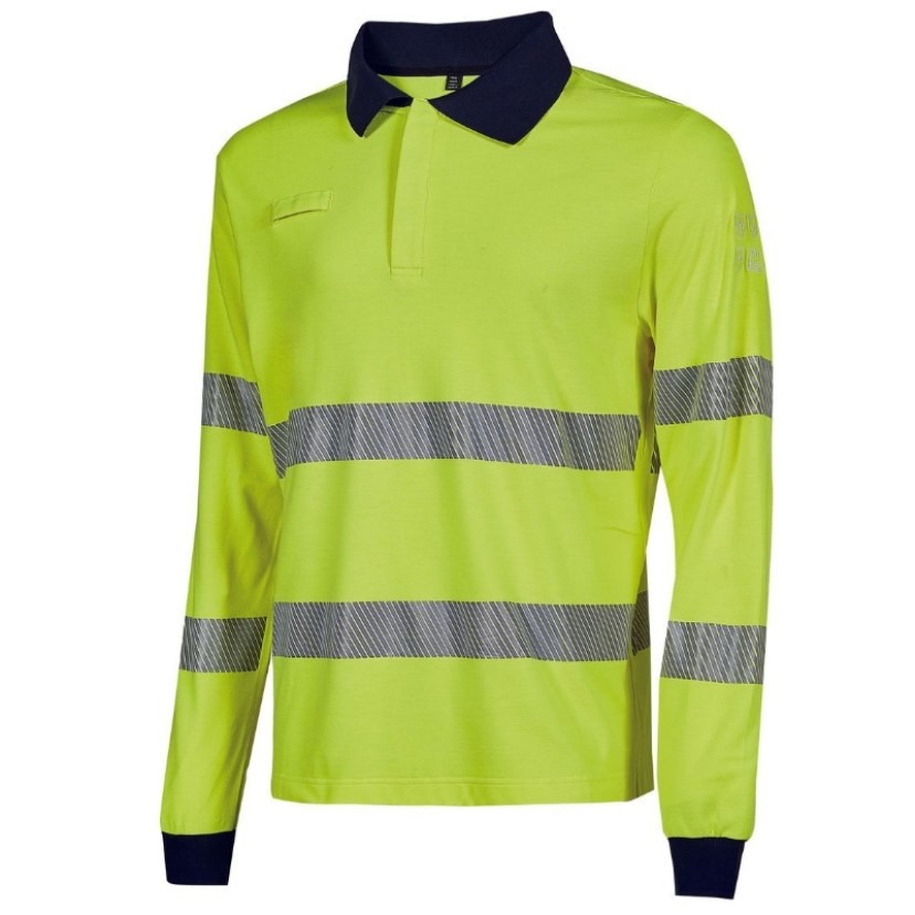 Polo da Lavoro U-power Hulk Alta Visibilità Multiprotezione a Manica Lunga WMP432YF