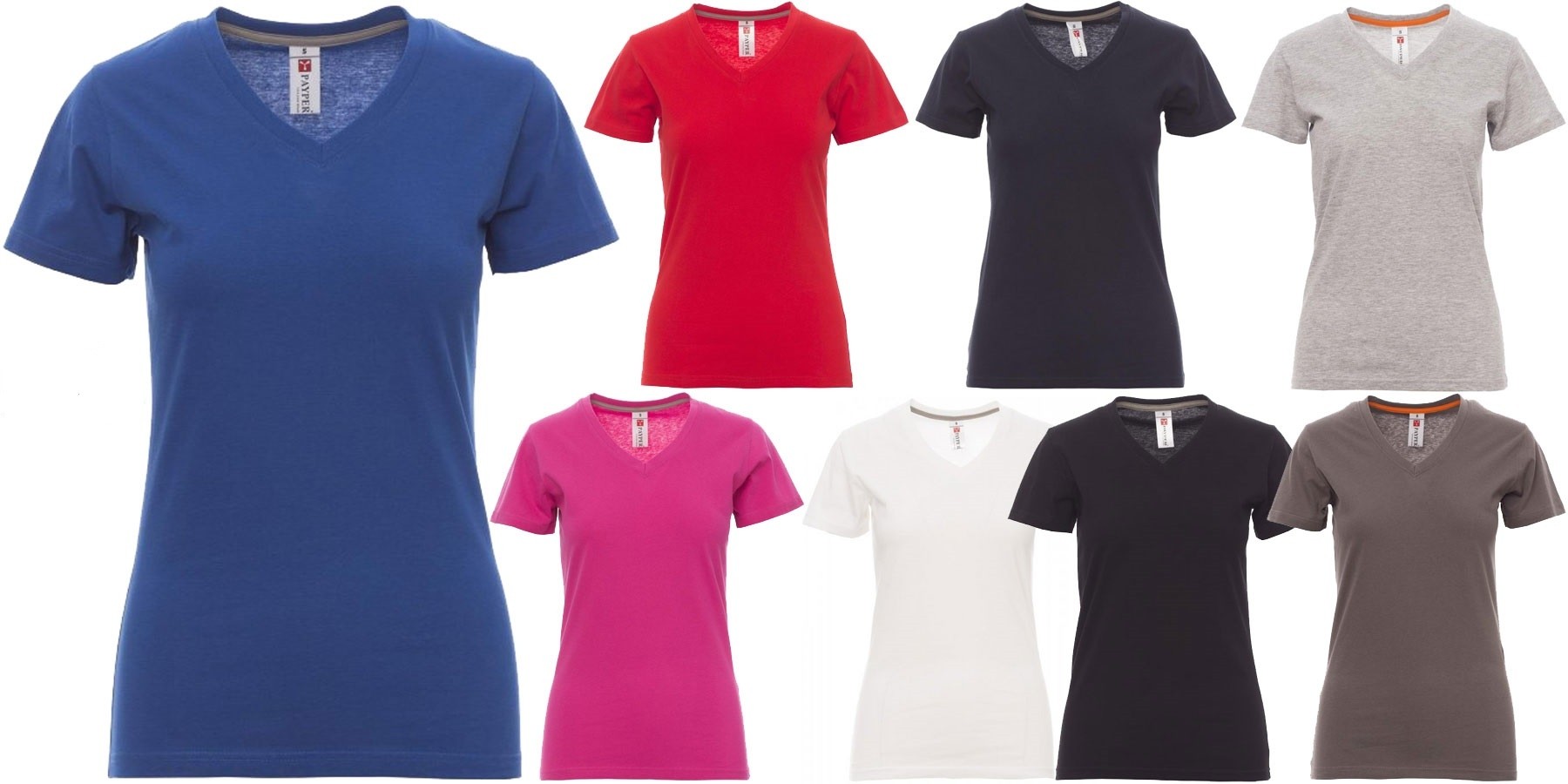 T-Shirt manica corta da lavoro PAYPER-V-NECK LADY MELANGE