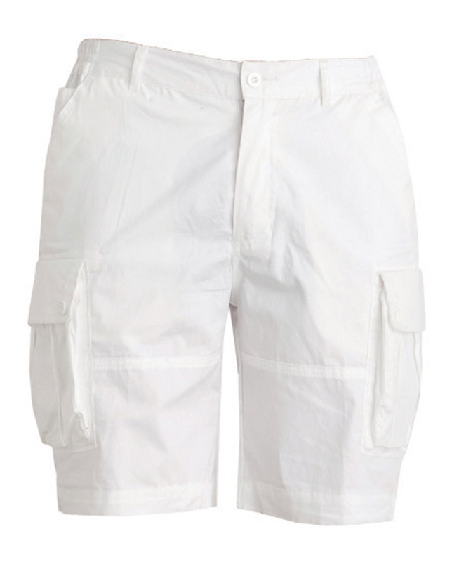 PRODEC Pantaloncini Da Pittore Bianchi Multitasche In Cotone 100% - Vita Elasticizzata 28-46", Pre-lavato, Tasca Porta Cellulare