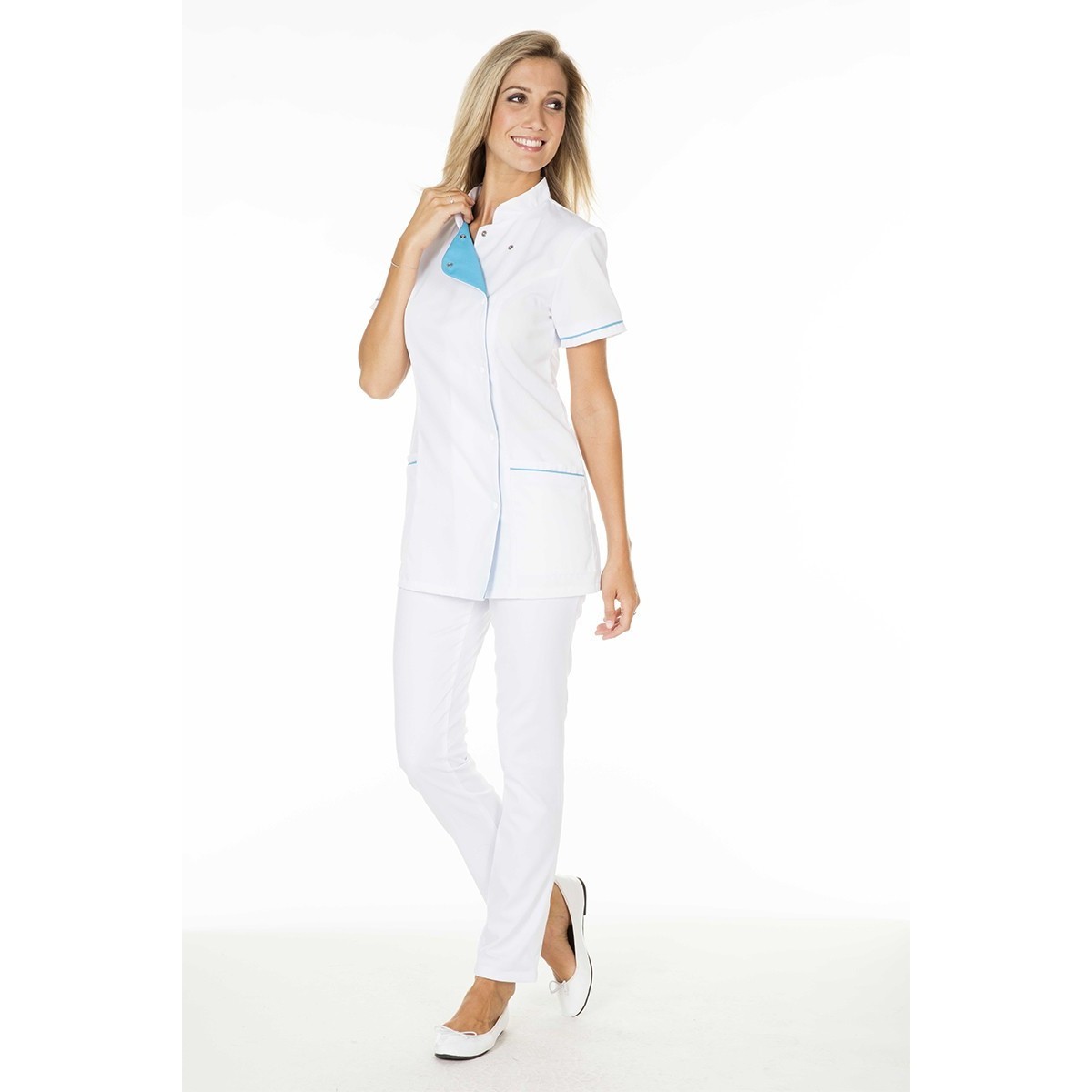 Camice da lavoro Molinel JULIETFMCBC/AZ da donna ristorazione