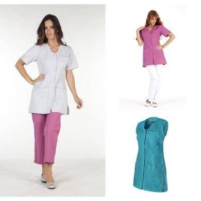 Camice da Lavoro Molinel Laurie LAURIEMCBL/BC Multitasche Benessere Sanitario Donna