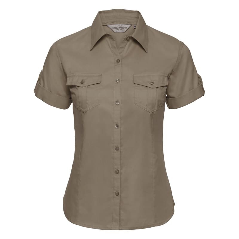Camicia Da Lavoro a Maniche Corte da Donna Arrotolata Russell - JE919F