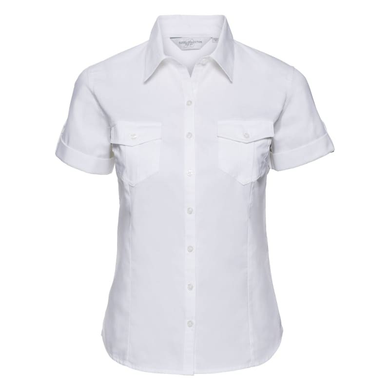 Camicia Da Lavoro a Maniche Corte da Donna Arrotolata Russell - JE919F