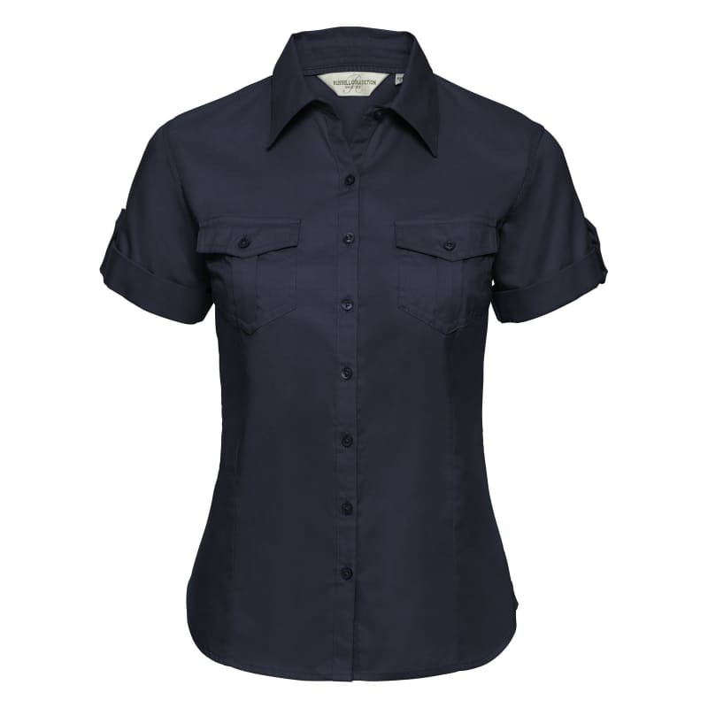 Camicia Da Lavoro a Maniche Corte da Donna Arrotolata Russell - JE919F