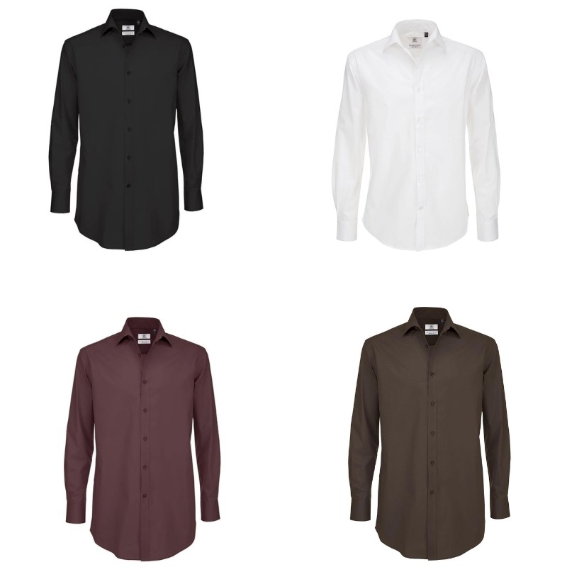 Camicia Da Lavoro Black Tie LSL Manica Lunga B&C Collection - BCSMP21