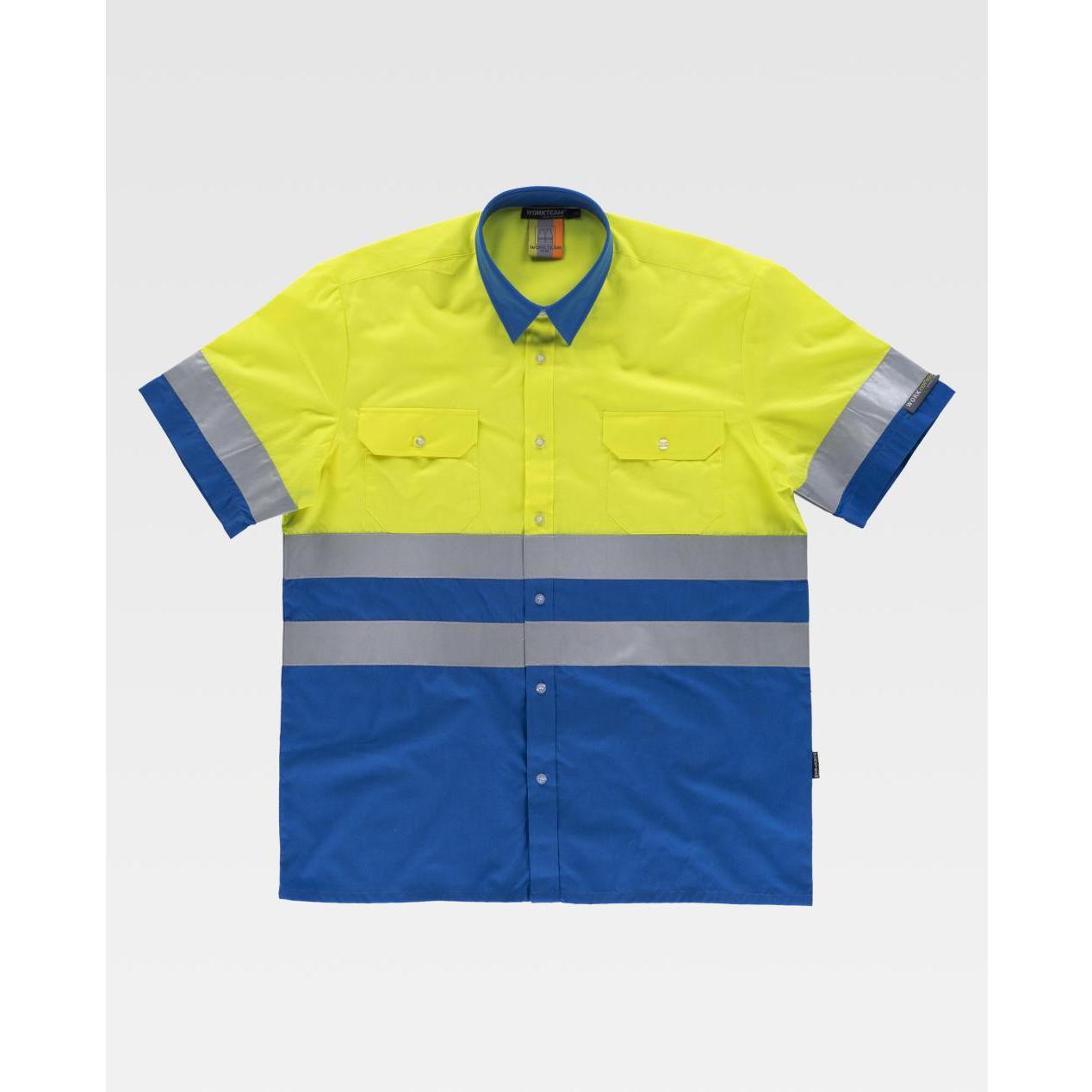 Camicia da Lavoro Combinata Manica Corta Alta Visibilit� C3812 - Workteam