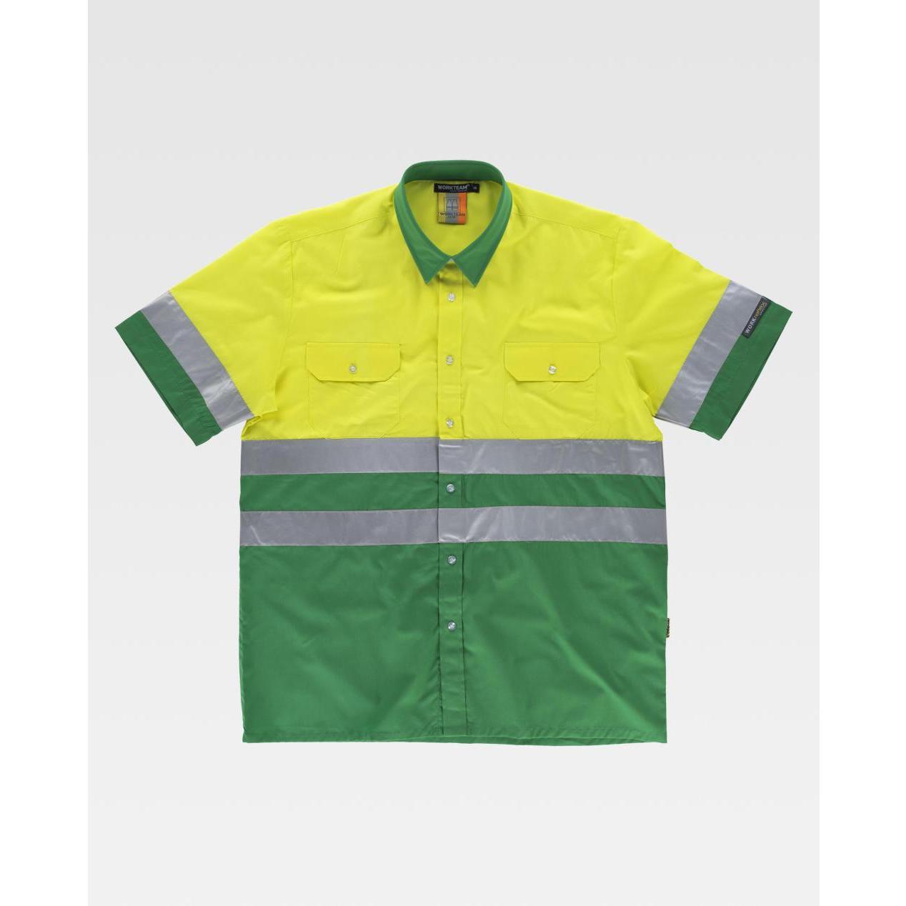 Camicia da Lavoro Combinata Manica Corta Alta Visibilit� C3812 - Workteam