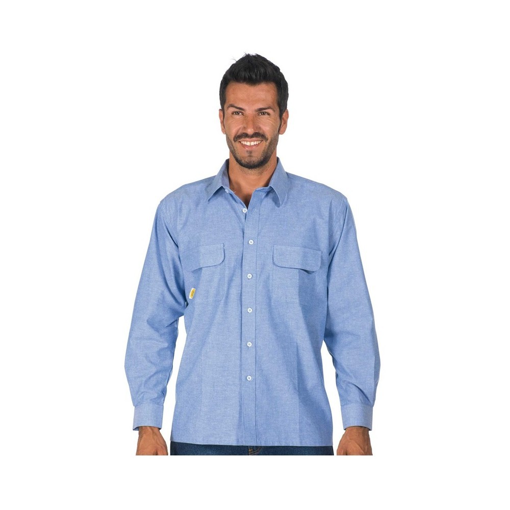Camicia da lavoro Manica Lunga Chambray 100% cotone Logica 8160TOP-L
