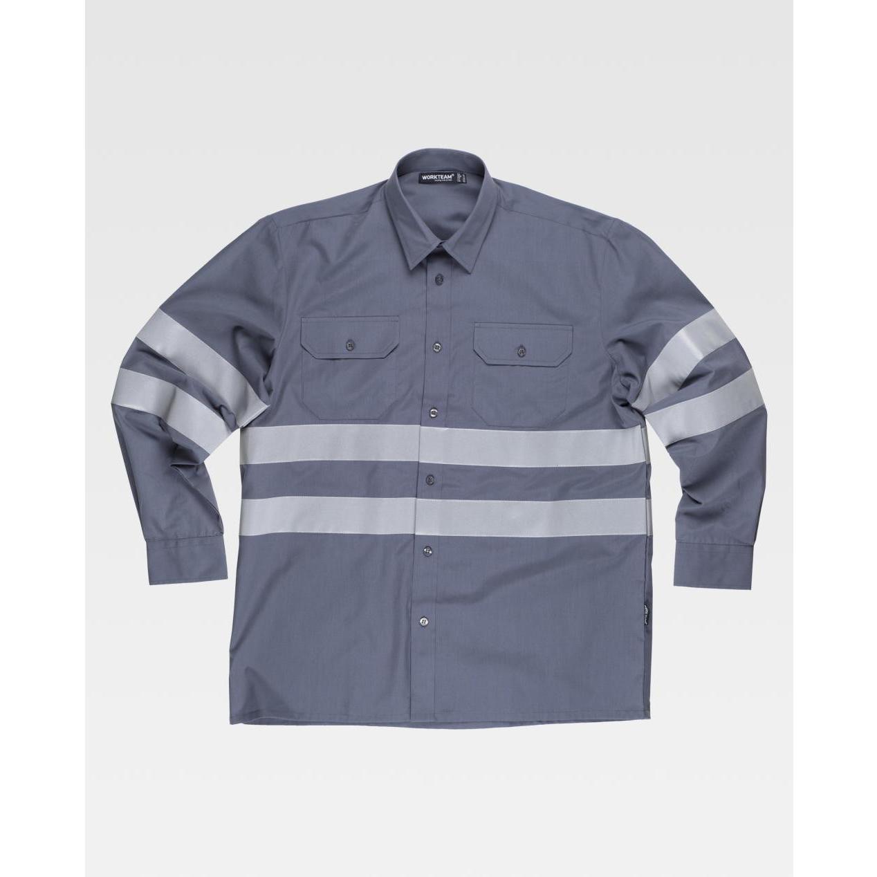 Camicia da Lavoro Manica Lunga con Bande B8007 - Workteam