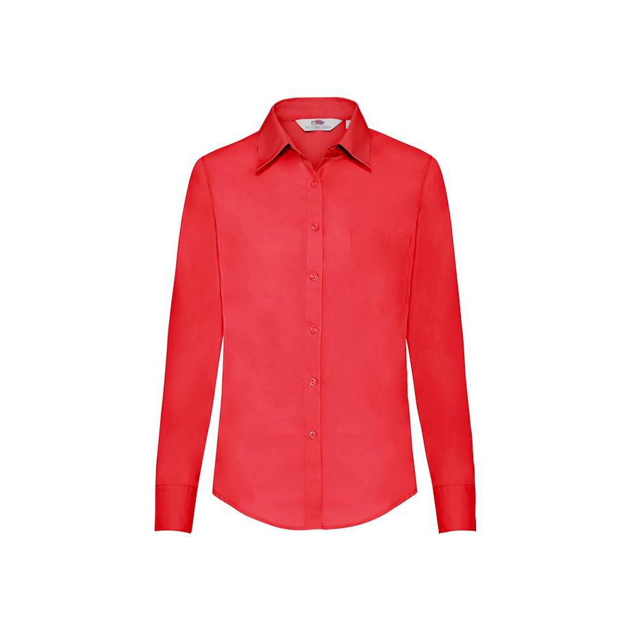 Camicia Da Lavoro Popeline da Donna Manica Lunga Fruit Of The Loom FR650120