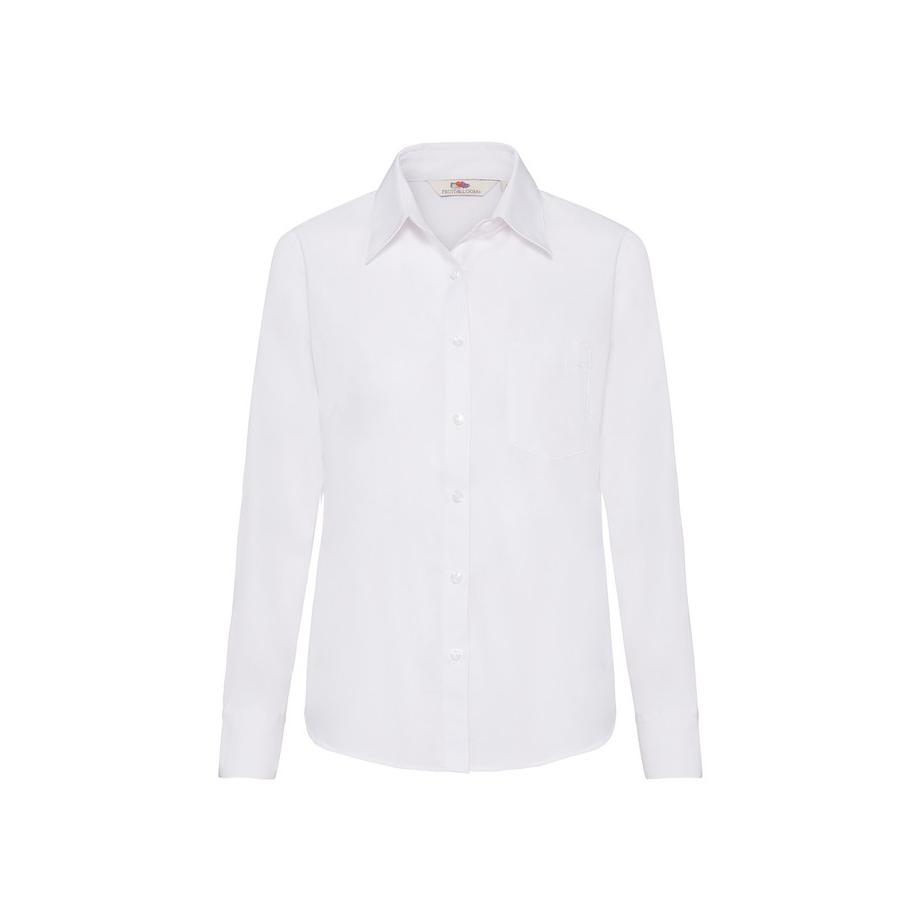 Camicia Da Lavoro Popeline da Donna Manica Lunga Fruit Of The Loom FR650120