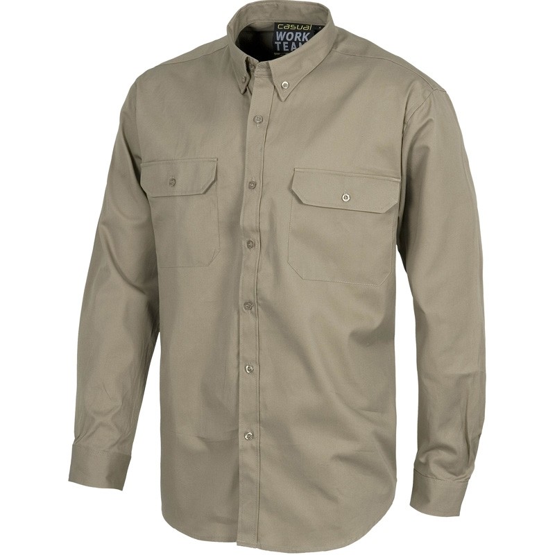 Camicia da lavoro sportiva in cotone manica lunga - Workteam