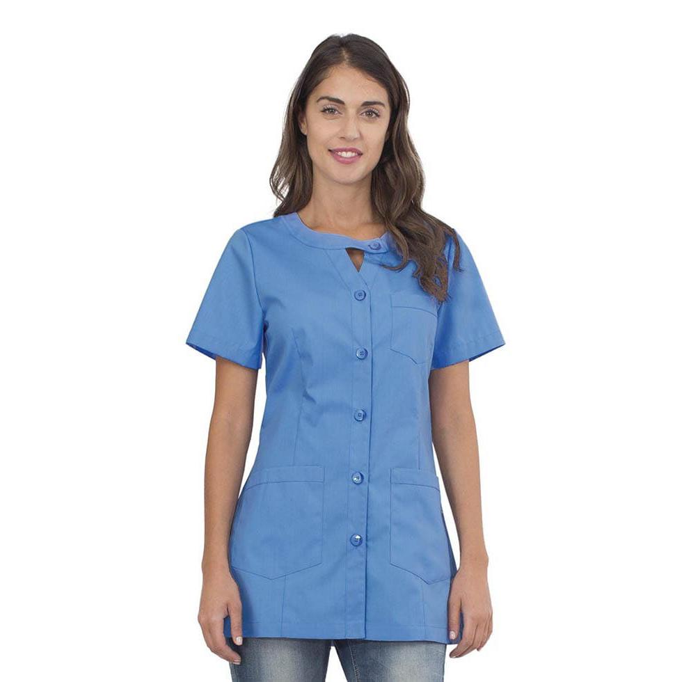 Casacca da donna a maniche corte Alpha Horeca Siggi con chiusura a bottoni - 28CS1593/00-0001