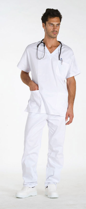 COMPLETO OSPEDALIERO BIANCO UNISEX 8200ZGS