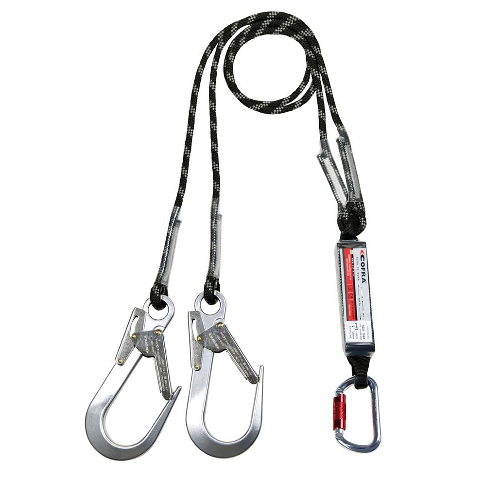 Doppio Cordino da Lavoro Anticaduta Cofra Cruxon A021-1118