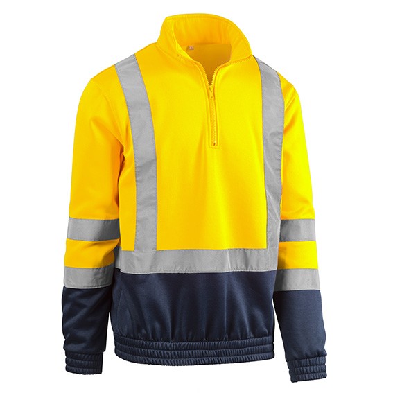 Felpa da Lavoro Alta Visibilit� Mezza Zip Sottozero Smash 7880