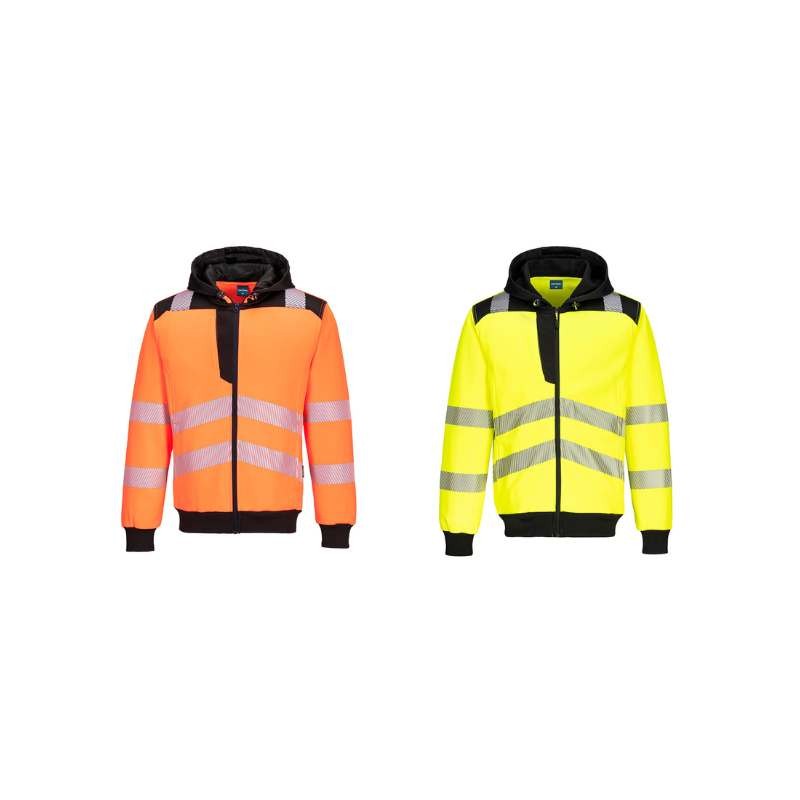 Felpa da Lavoro Alta Visibilit� Multitasche con Cappuccio Portwest PW327