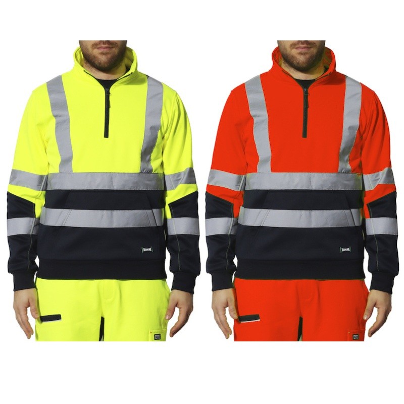 Felpa da Lavoro Alta Visibilit� Multitasche Mezza Zip Rivana Issa Line 04828