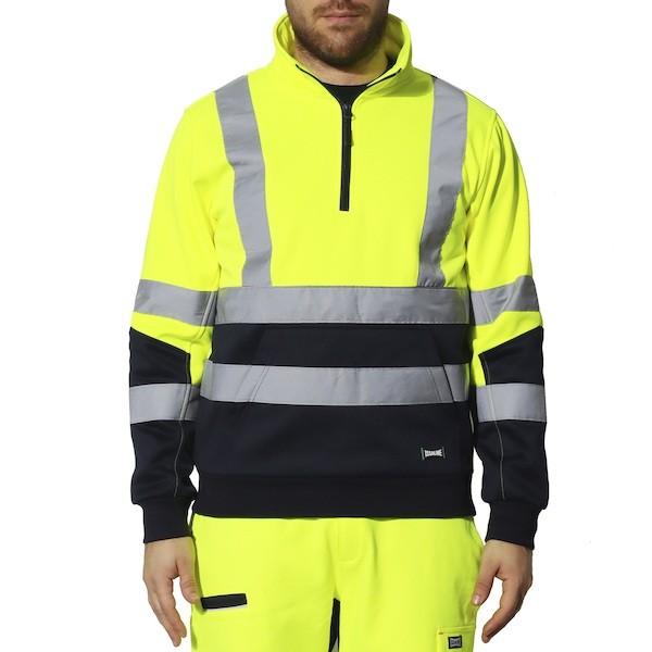 Felpa da Lavoro Alta Visibilit� Multitasche Mezza Zip Rivana Issa Line 04828