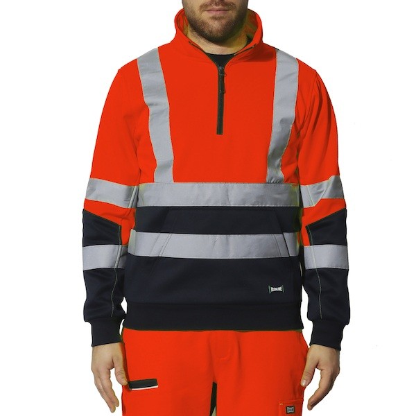 Felpa da Lavoro Alta Visibilit� Multitasche Mezza Zip Rivana Issa Line 04828