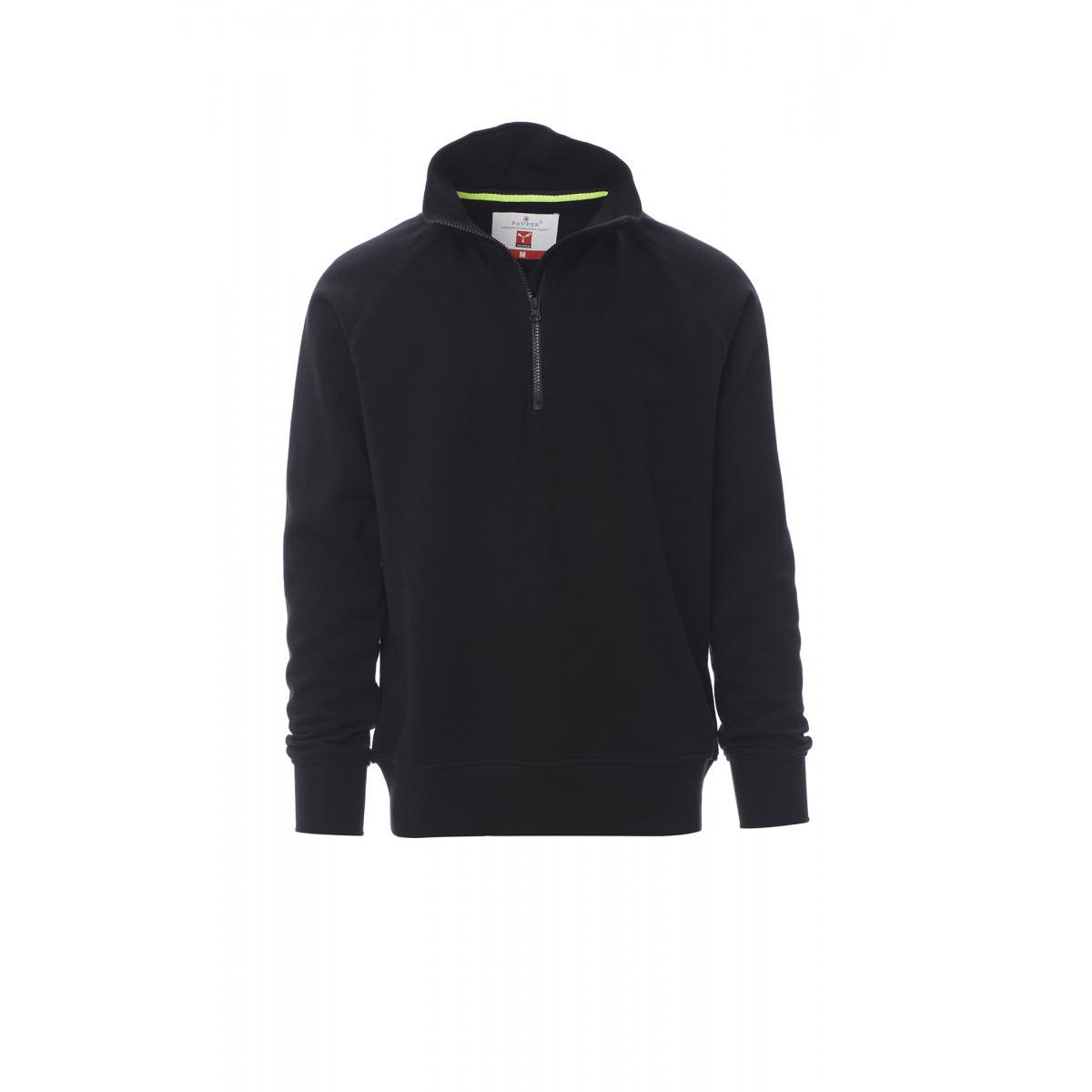 PAYPER Pirenei Felpa Pile Da Lavoro Uomo Donna - 100% Poliestere 280g, Mezza Cerniera, Tasche Con Cerniera, Nero (M)