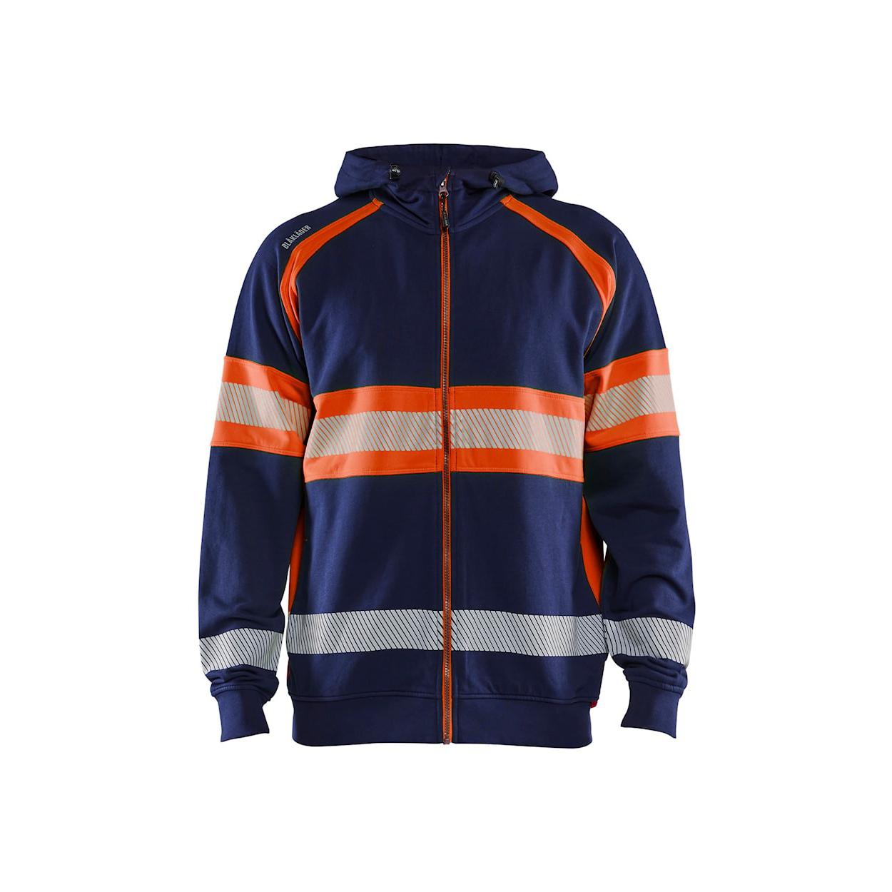 Felpa da Lavoro Blaklader alta visibilit� 100% cotone zip intera con capuccio 355211588933L