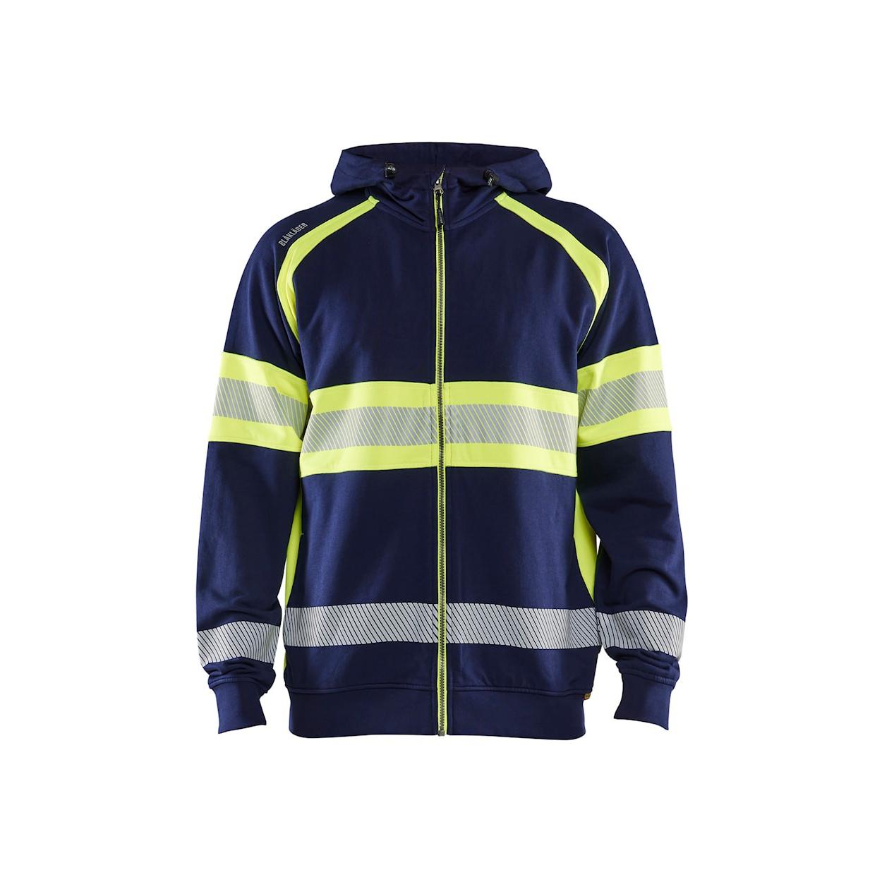 Felpa da Lavoro Blaklader alta visibilit� 100% cotone zip intera con capuccio 355211588933L