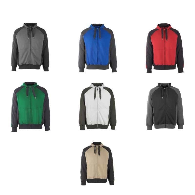 Felpa da Lavoro con Capuccio Zip Intera Wiesbaden Mascot 50566-963