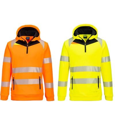 Felpa da Lavoro DX4 Alta Visibilit� con Capuccio Mezza Zip Portwest DX482