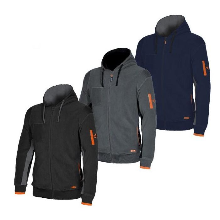 Felpa da lavoro in micropile con cappuccio ISSA LINE - 04807 Ortigara