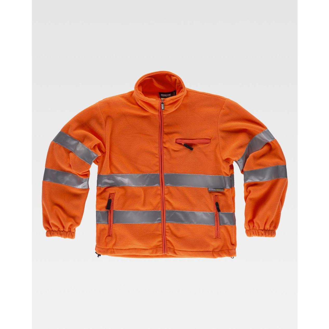 Felpa da Lavoro in Pile con Cerniera e Bande Rinfrangenti Alta Visibilit� C4035 - Workteam