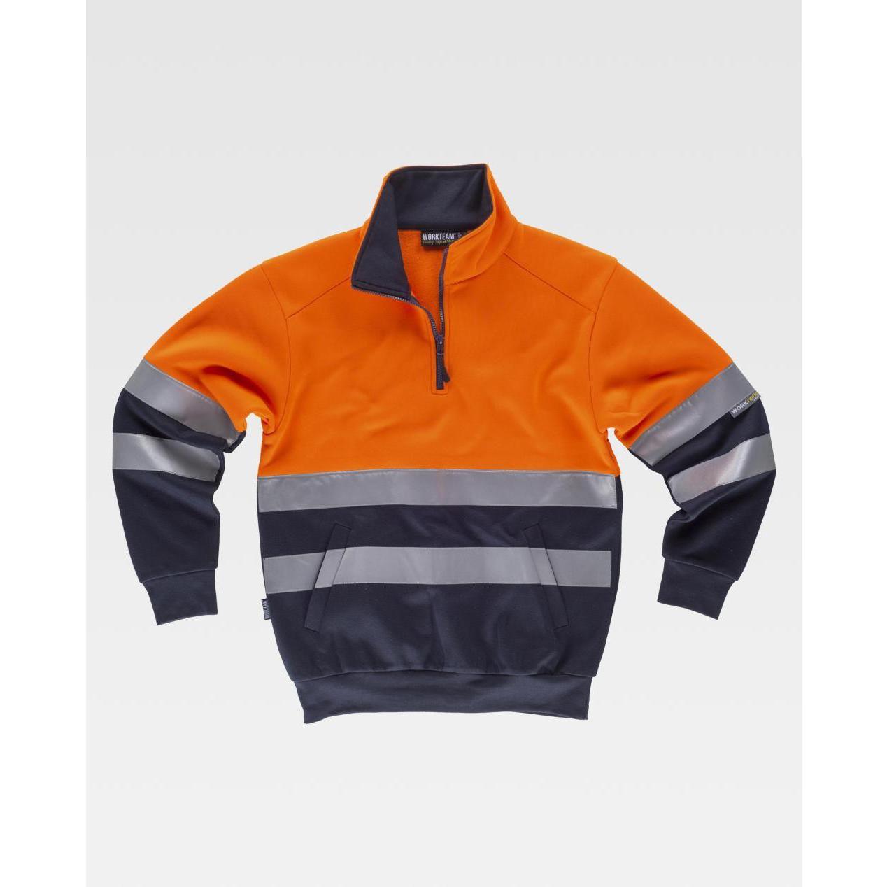 Felpa da Lavoro Mezza Zip Alta Visibilit� C9035 - Workteam