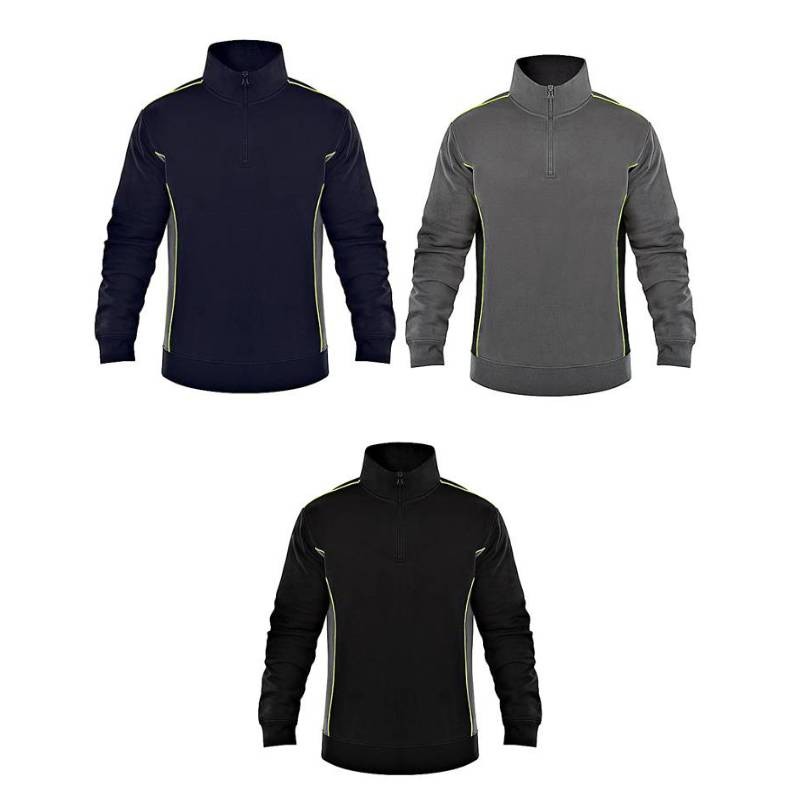 Felpa da Lavoro Mezza Zip Fluo