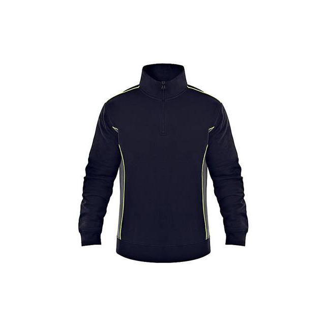 Felpa da Lavoro Mezza Zip Fluo