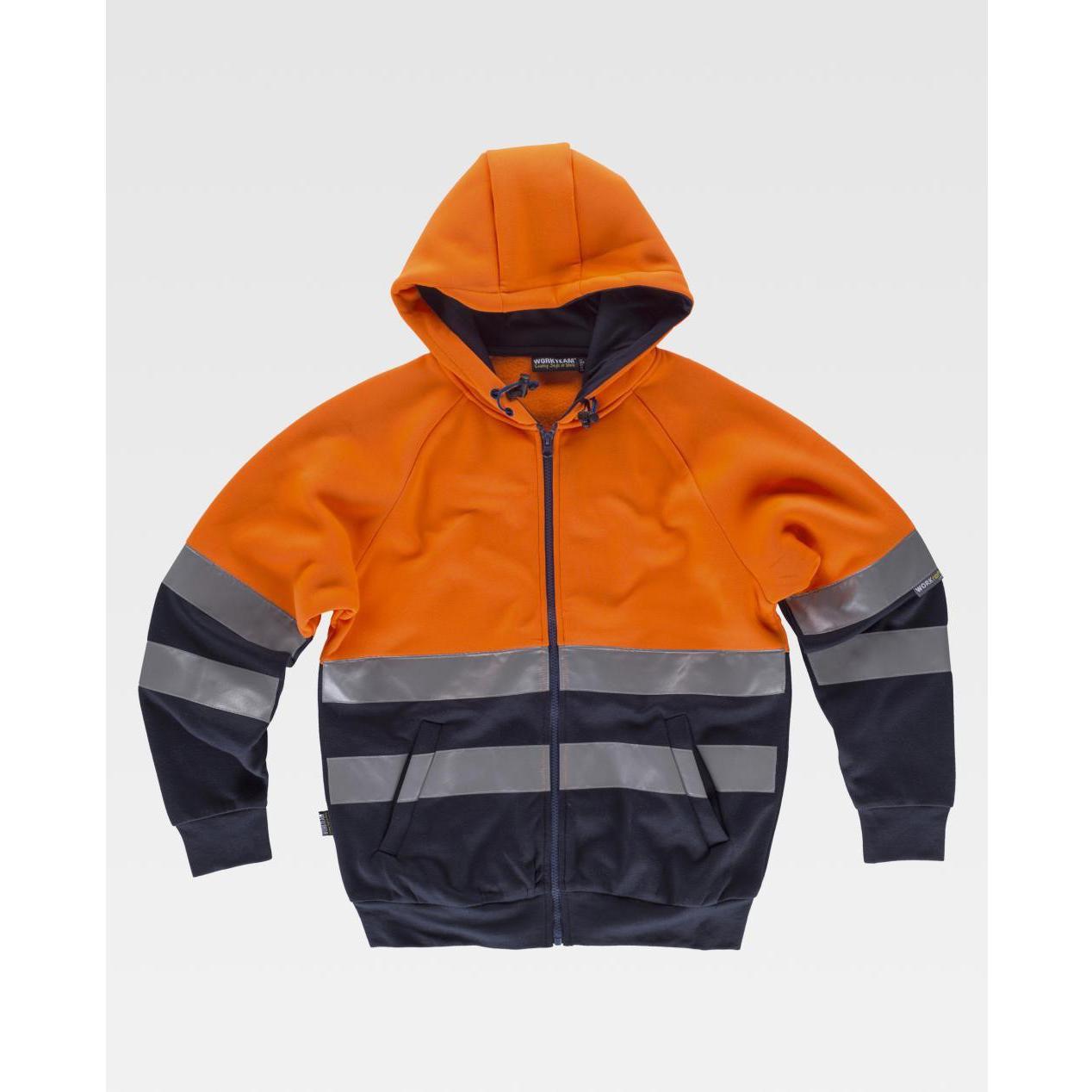 Felpa da Lavoro Zip Lunga con Cappuccio Alta Visibilit� C9036 - Workteam