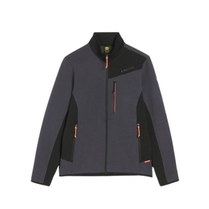 Felpa in Pile Da Lavoro Zip Intera Multitasche Stretch Diadora Utility Sweatshirt Shadow 702.182037
