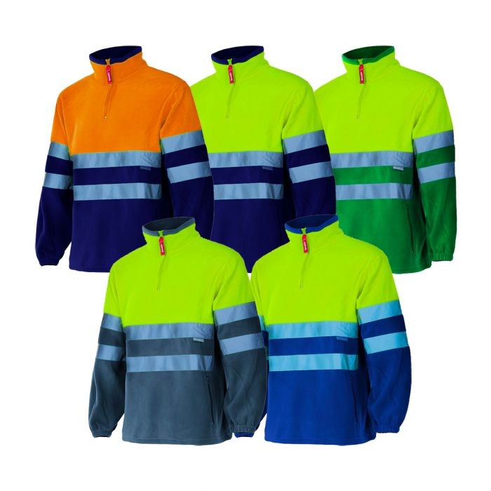 Felpa zip corta bicolore da Lavoro Alta Visibilit� Velilla 182