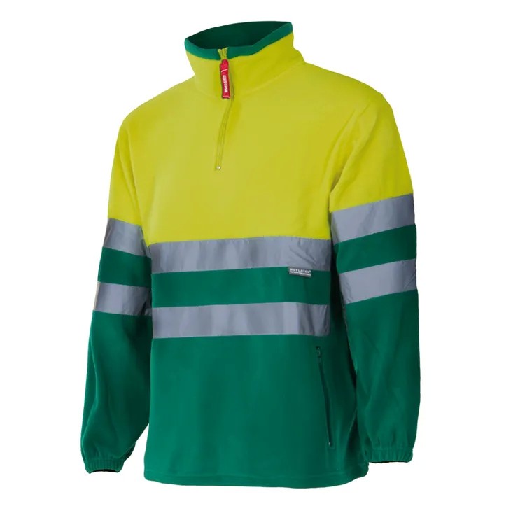 Felpa zip corta bicolore da Lavoro Alta Visibilit� Velilla 182